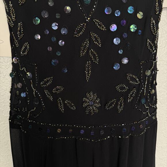 Vintage Sue Wong Nocturne Dress Womens 4 Beaded Silk Whimsigoth Fairy Y2K NEW - Picture 8 of 16